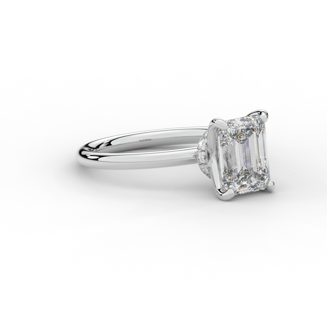 2.05CT.TW EMERALD CUT LAB DIAMOND SOLITAIRE ENGAGEMENT RING - Nazarelle