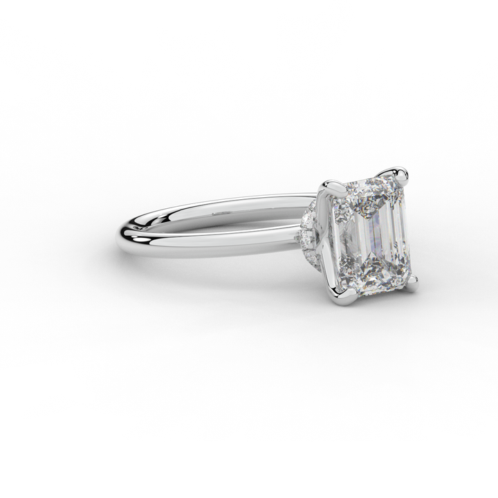 2.05CT.TW EMERALD CUT LAB DIAMOND SOLITAIRE ENGAGEMENT RING - Nazarelle