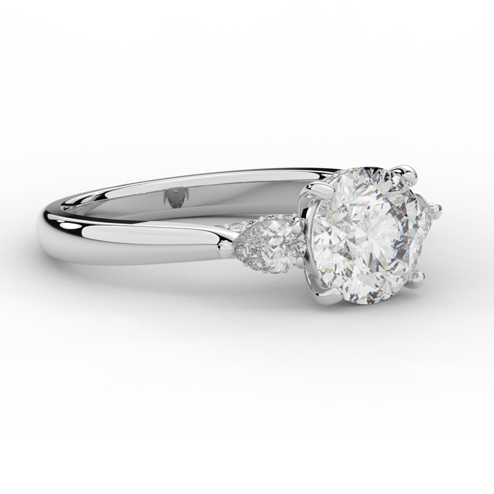 2.40CT.TW ROUND LAB DIAMOND 3 STONE ENGAGEMENT RING - Nazarelle