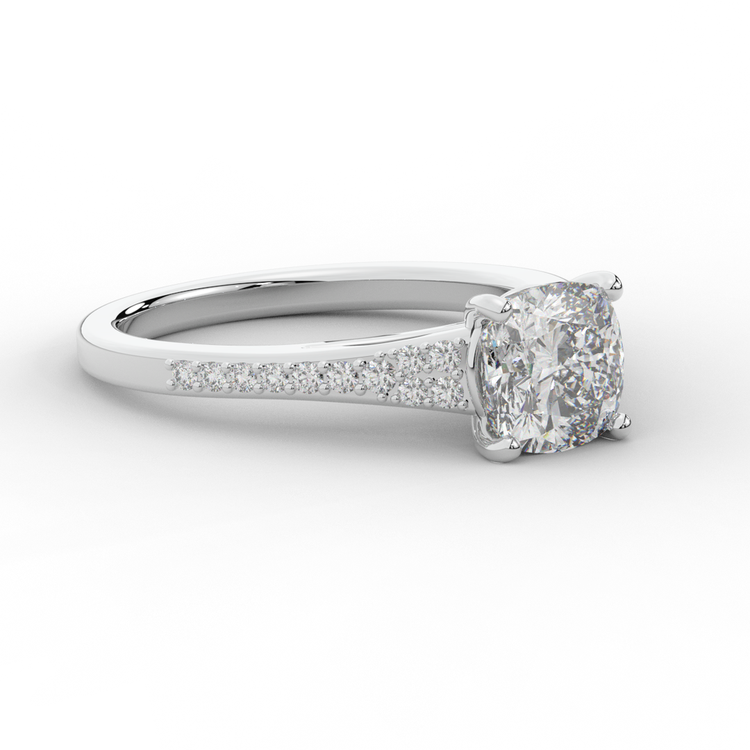 1.65CT.TW CUSHION LAB DIAMOND SOLITAIRE ENGAGEMENT RING - Nazarelle