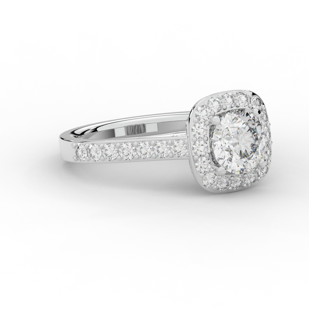 2.25CT.TW ROUND LAB DIAMOND HALO ENGAGEMENT RING - Nazarelle