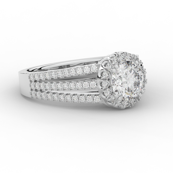 1.95CT.TW ROUND LAB DIAMOND HALO ENGAGEMENT RING - Nazarelle