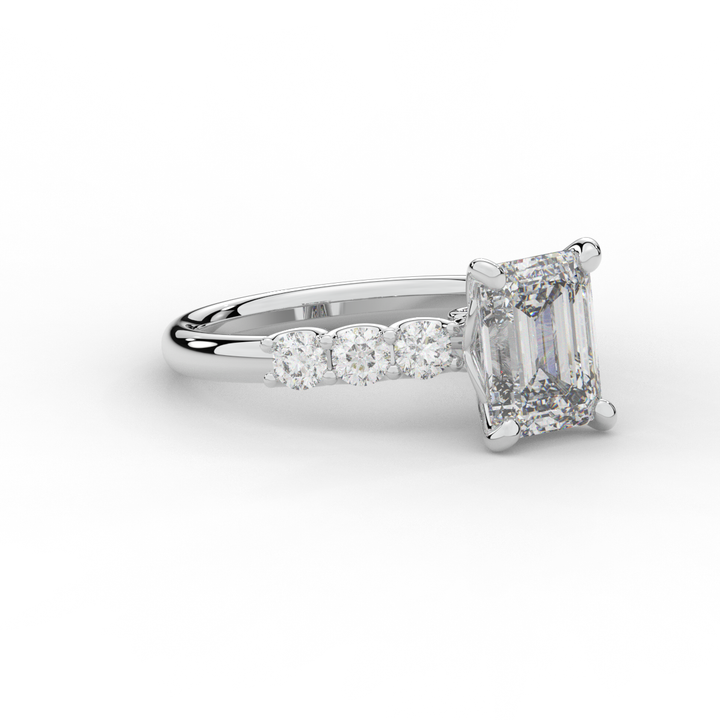 2.60CT.TW EMERALD CUT LAB DIAMOND SOLITAIRE ENGAGEMENT RING - Nazarelle