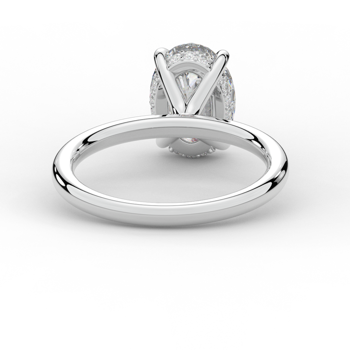 2.06CT.TW OVAL LAB DIAMOND UNDERHALO SOLIATIRE ENGAGEMENT RING - Nazarelle