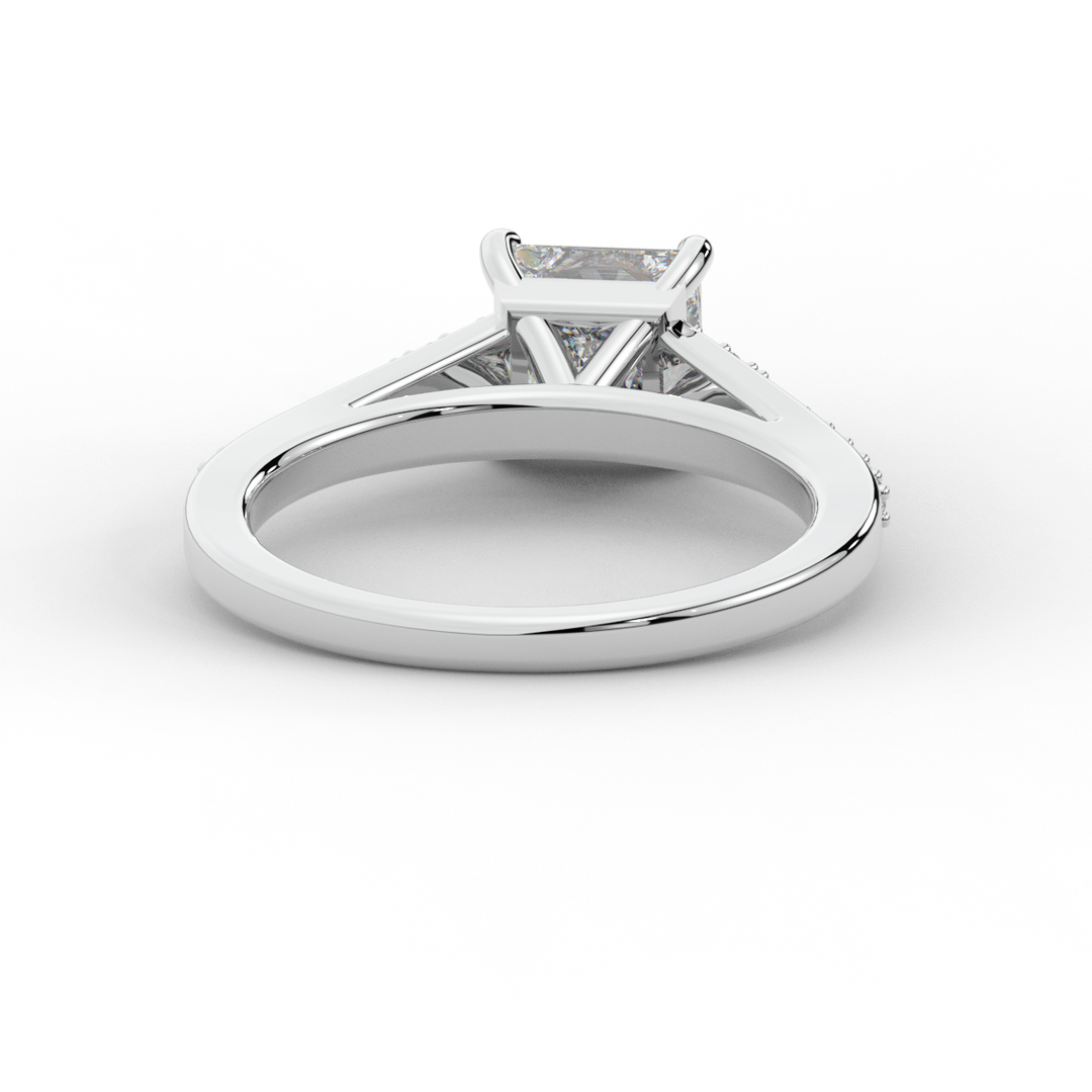 1.40CT.TW PRINCESS LAB DIAMOND SOLITAIRE ENGAGEMENT RING - Nazarelle