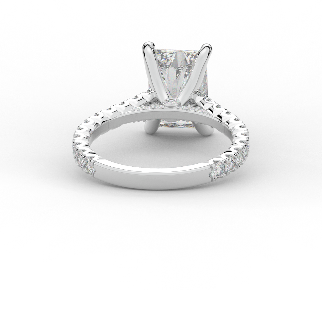 4.25CT.TW RADIANT LAB DIAMOND SOLITAIRE ENGAGEMENT RING - Nazarelle