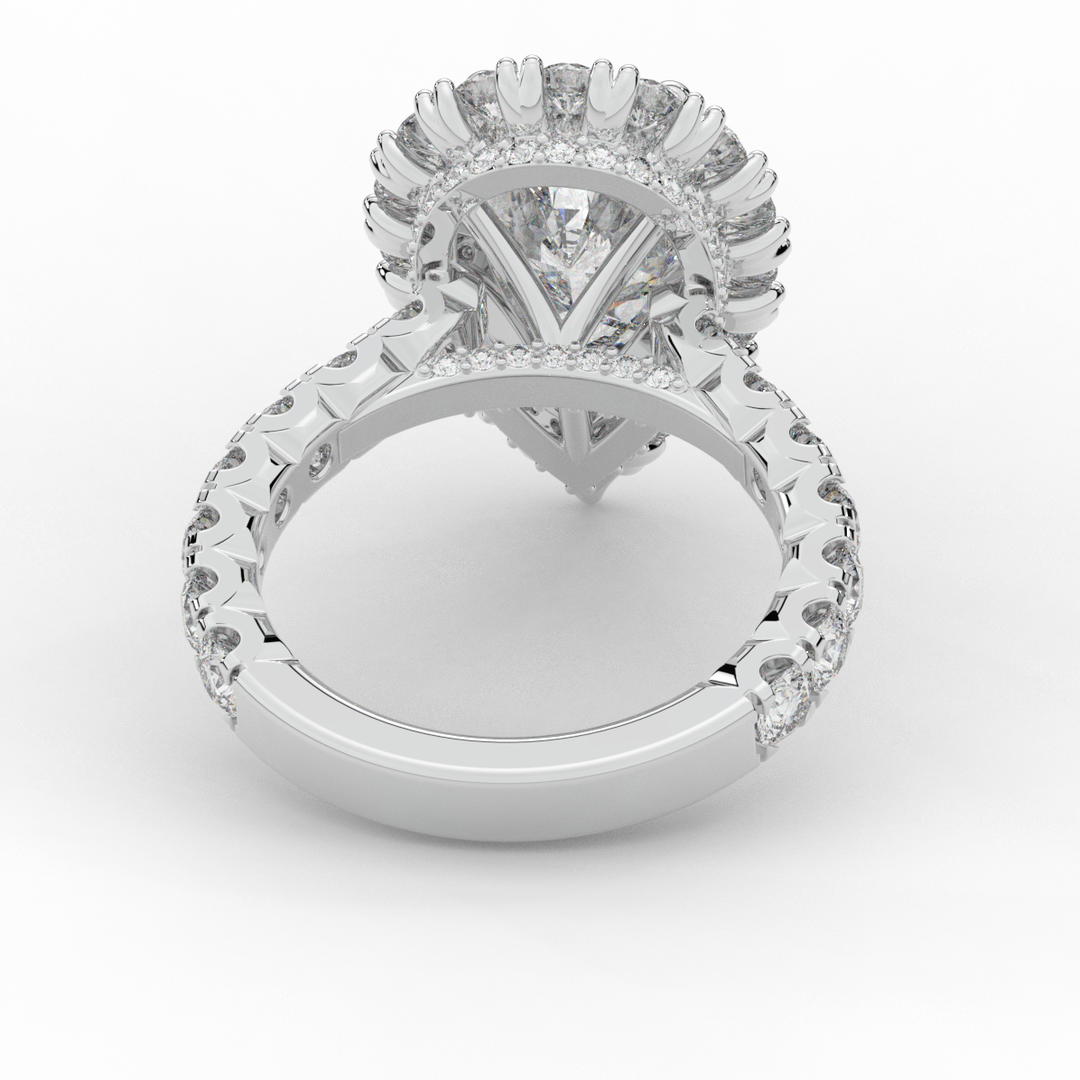 4.90CT.TW PEAR LAB DIAMOND HALO ENGAGEMENT RING - Nazarelle