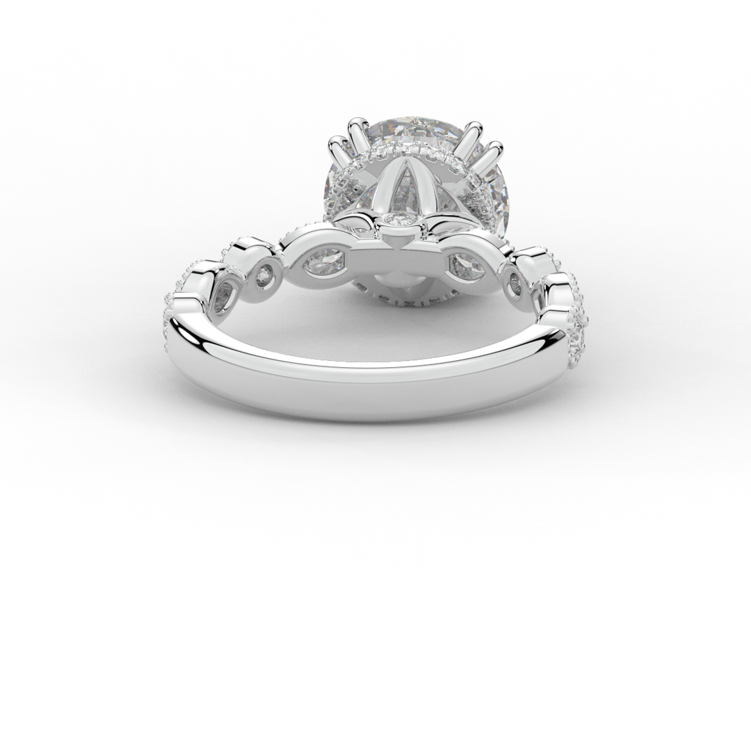 3.60CT.TW ROUND LAB DIAMOND SOLITAIRE ENGAGEMENT RING - Nazarelle