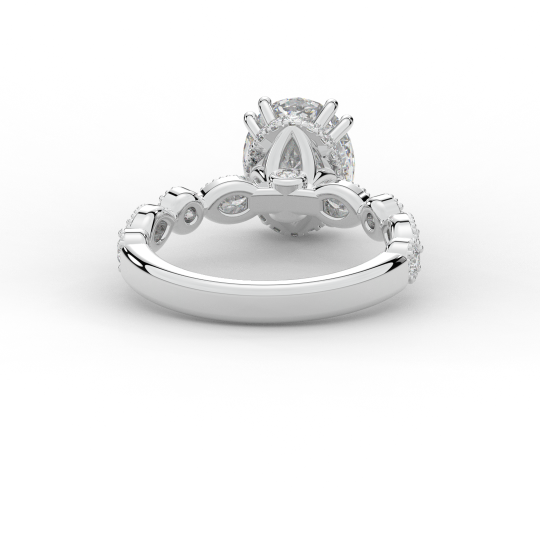 3.60CT.TW OVAL LAB DIAMOND SOLITAIRE ENGAGEMENT RING - Nazarelle