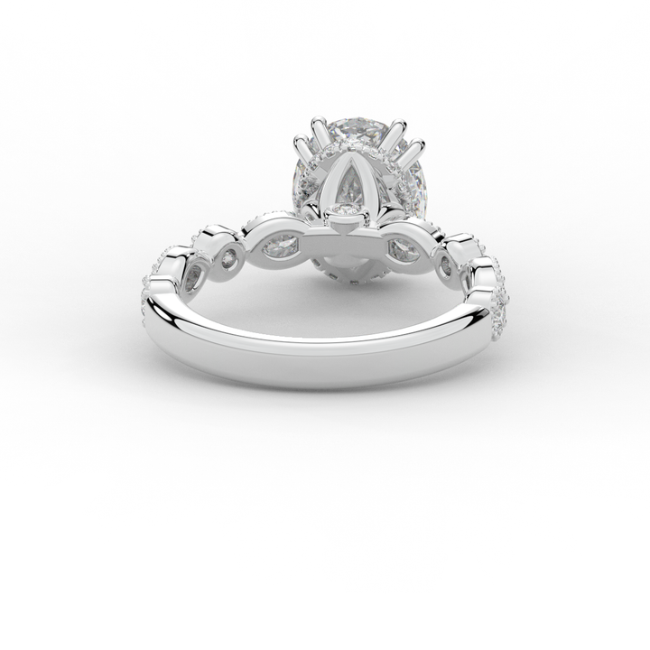 3.60CT.TW OVAL LAB DIAMOND SOLITAIRE ENGAGEMENT RING - Nazarelle