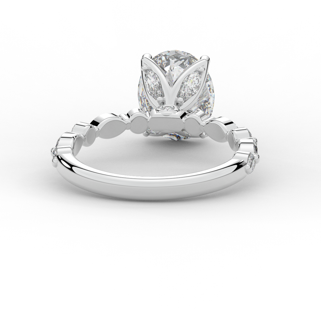 3.10CT.TW OVAL LAB DIAMOND SOLITAIRE ENGAGEMENT RING - Nazarelle