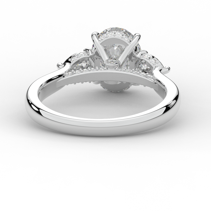 2.40CT.TW OVAL LAB DIAMOND 3 STONE ENGAGEMENT RING - Nazarelle