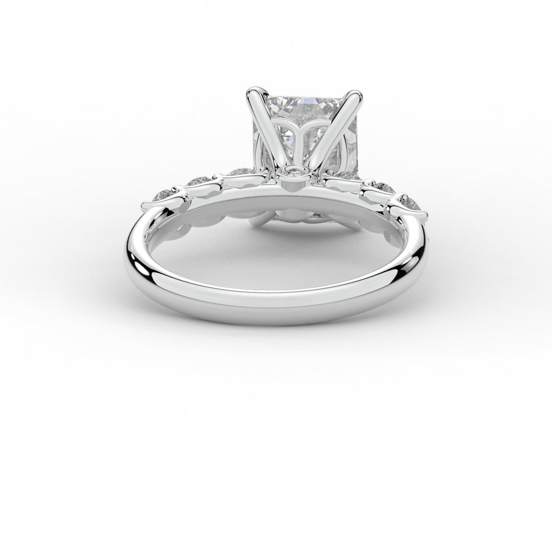 2.60CT.TW EMERALD CUT LAB DIAMOND SOLITAIRE ENGAGEMENT RING - Nazarelle