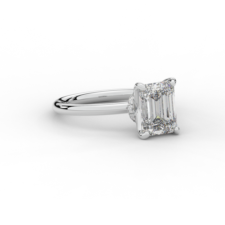 2.05CT.TW EMERALD CUT LAB DIAMOND SOLITAIRE ENGAGEMENT RING - Nazarelle