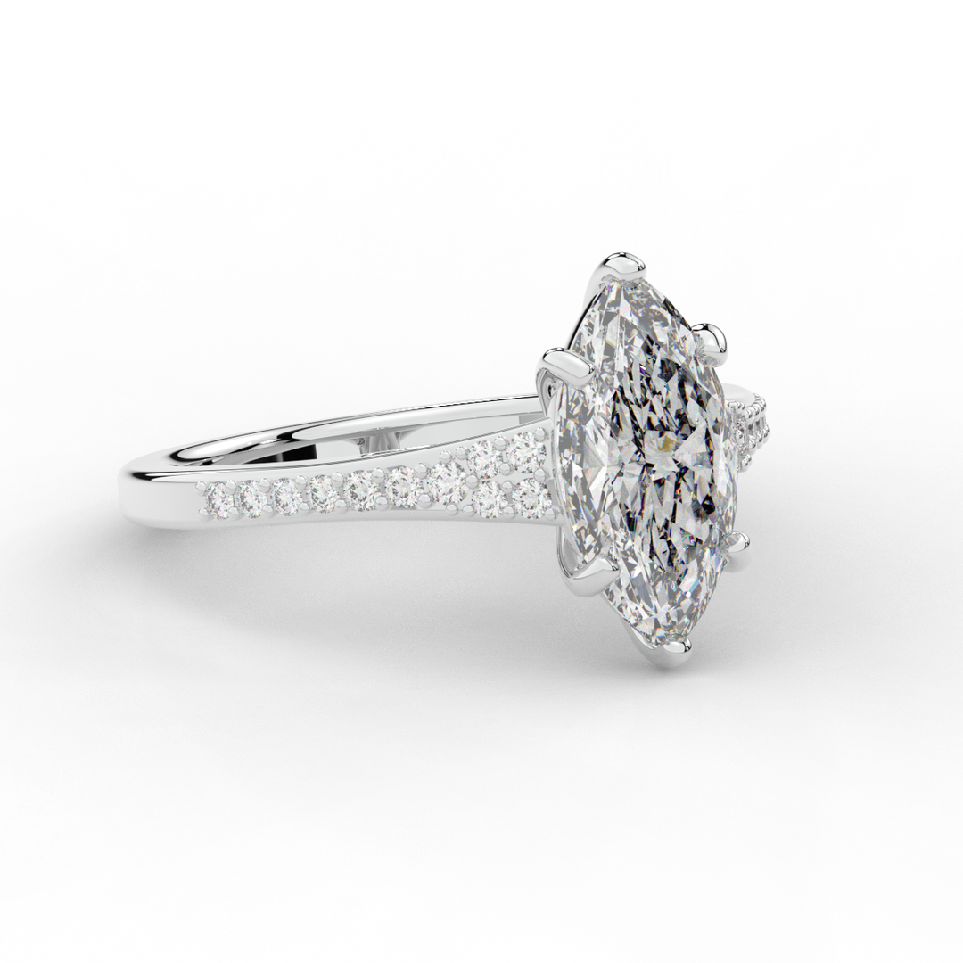 1.90CT.TW MARQUISE LAB DIAMOND SOLITAIRE ENGAGEMENT RING - Nazarelle