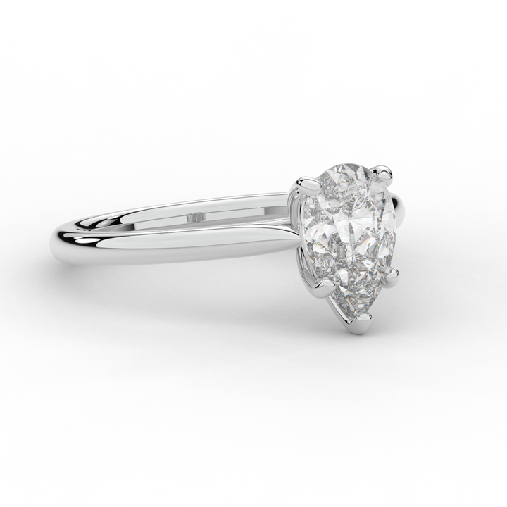 1.00CT PEAR LAB DIAMOND SOLITAIRE ENGAGEMENT RING - Nazarelle