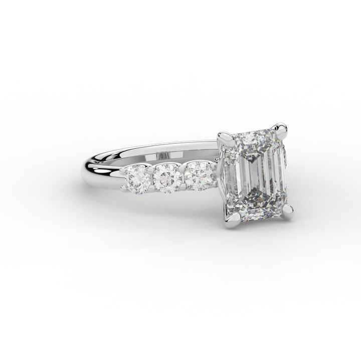 2.60CT.TW EMERALD CUT LAB DIAMOND SOLITAIRE ENGAGEMENT RING - Nazarelle