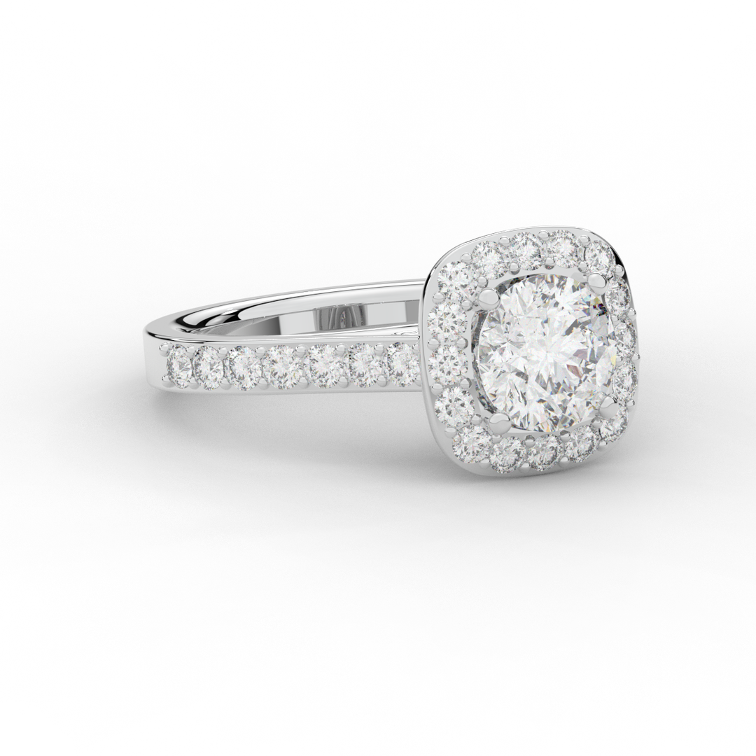 2.25CT.TW ROUND LAB DIAMOND HALO ENGAGEMENT RING - Nazarelle