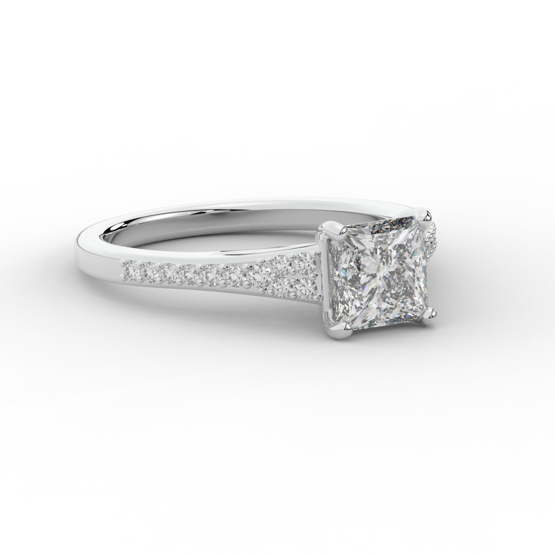 1.40CT.TW PRINCESS LAB DIAMOND SOLITAIRE ENGAGEMENT RING - Nazarelle