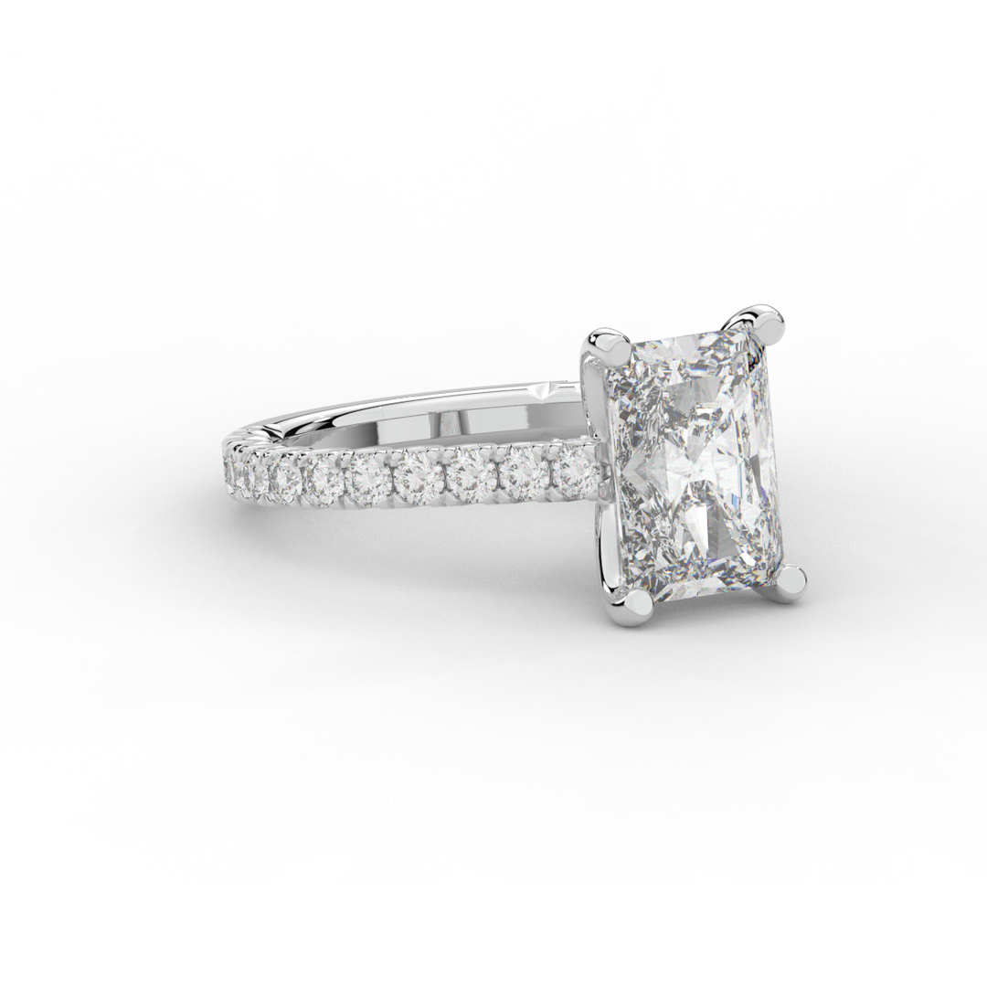 4.25CT.TW RADIANT LAB DIAMOND SOLITAIRE ENGAGEMENT RING - Nazarelle