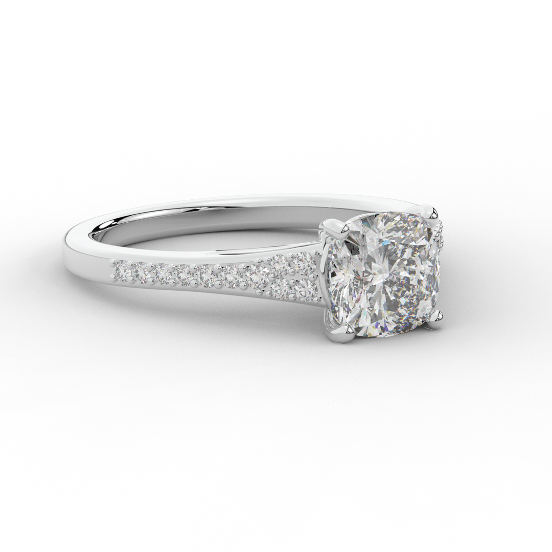 1.65CT.TW CUSHION LAB DIAMOND SOLITAIRE ENGAGEMENT RING - Nazarelle