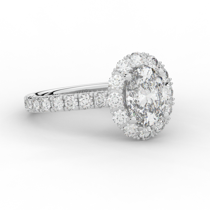 3.40CT.TW OVAL LAB DIAMOND HALO ENGAGEMENT RING - Nazarelle