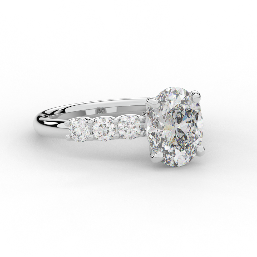 2.60CT.TW OVAL LAB DIAMOND SOLITAIRE ENGAGMENT RING - Nazarelle