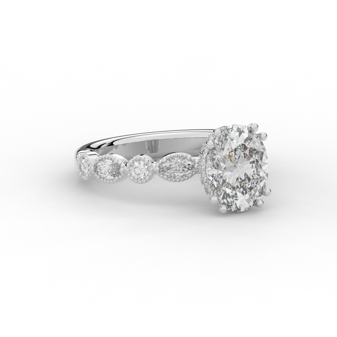 3.60CT.TW OVAL LAB DIAMOND SOLITAIRE ENGAGEMENT RING - Nazarelle