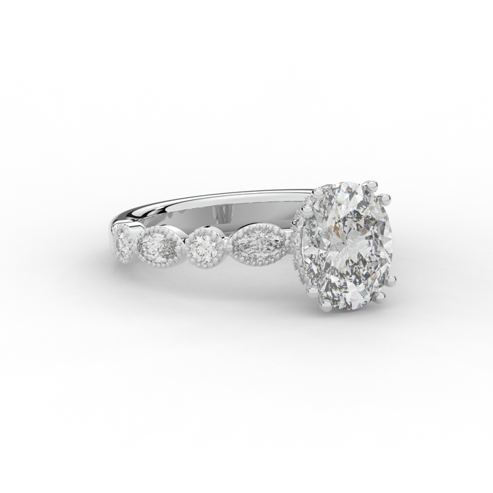 3.60CT.TW OVAL LAB DIAMOND SOLITAIRE ENGAGEMENT RING - Nazarelle