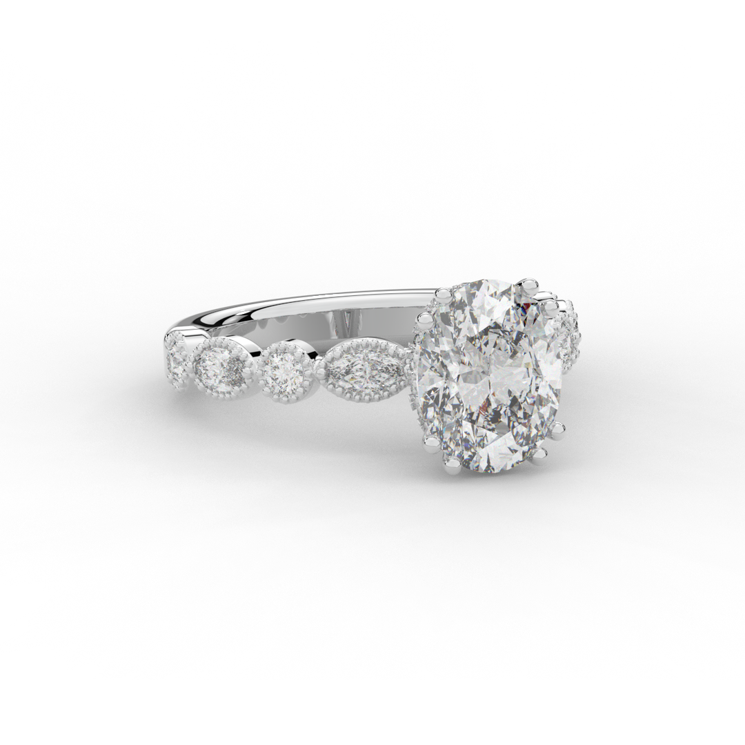 3.60CT.TW OVAL LAB DIAMOND SOLITAIRE ENGAGEMENT RING - Nazarelle