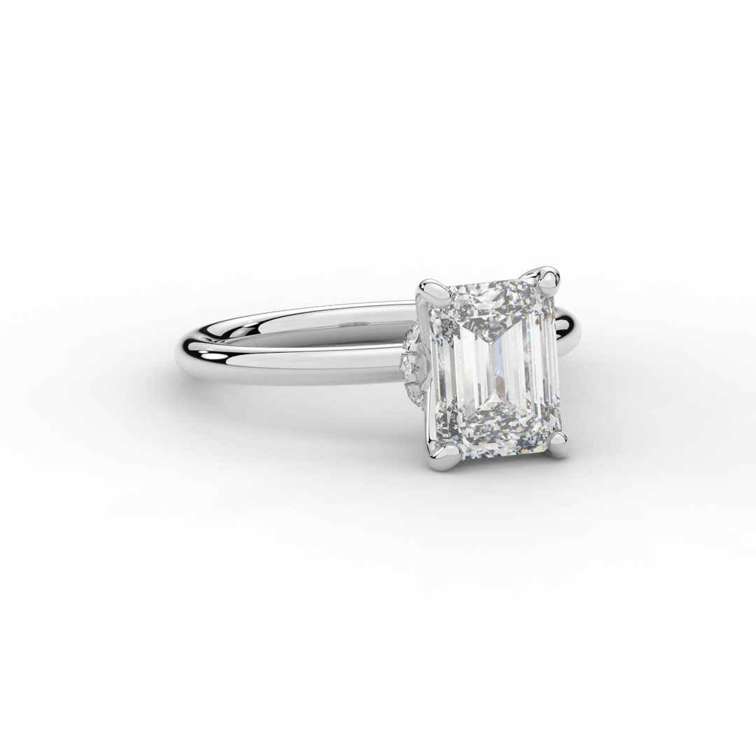 2.05CT.TW EMERALD CUT LAB DIAMOND SOLITAIRE ENGAGEMENT RING - Nazarelle