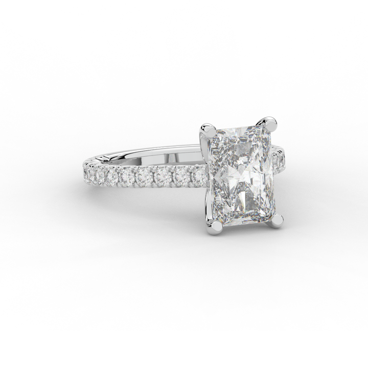 4.25CT.TW RADIANT LAB DIAMOND SOLITAIRE ENGAGEMENT RING - Nazarelle