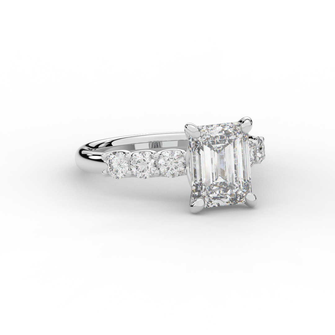 2.60CT.TW EMERALD CUT LAB DIAMOND SOLITAIRE ENGAGEMENT RING - Nazarelle