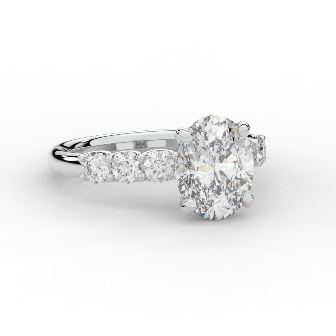 2.60CT.TW OVAL LAB DIAMOND SOLITAIRE ENGAGMENT RING - Nazarelle