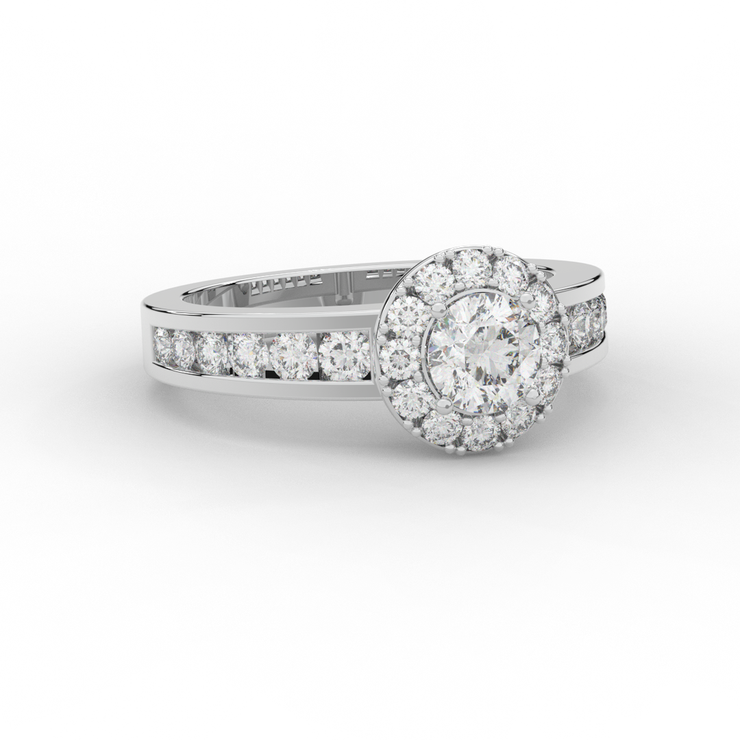 1.75CT.TW ROUND LAB DIAMOND HALO ENGAGEMENT RING - Nazarelle