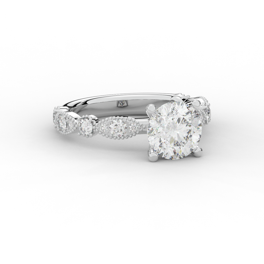 2.50CT.TW ROUND LAB DIAMOND SOLITAIRE ENGAGEMENT RING - Nazarelle