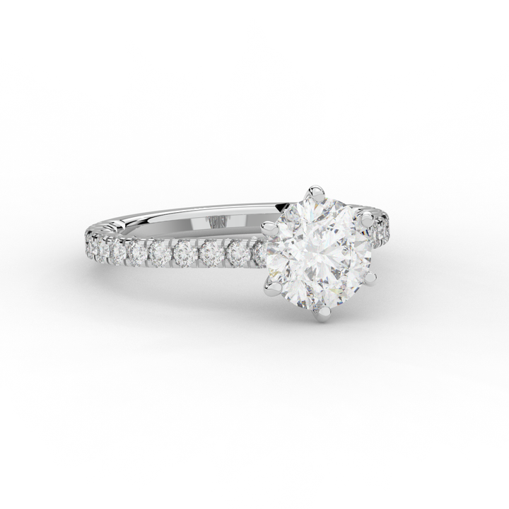 2.00CT.TW ROUND LAB DIAMOND SOLITAIRE ENGAGEMENT RING - Nazarelle