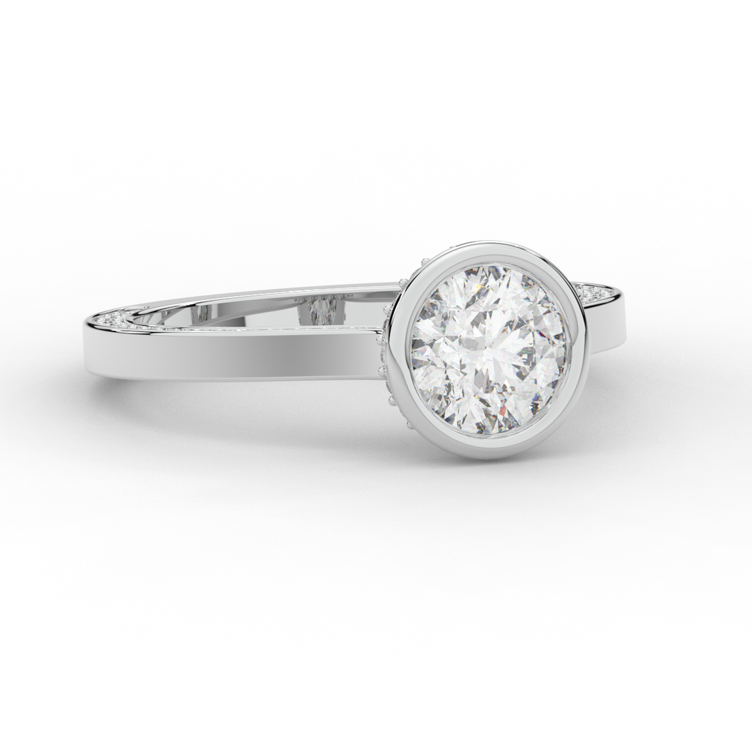 1.40CT.TW ROUND LAB DIAMOND SOLITAIRE ENGAGEMENT RING - Nazarelle