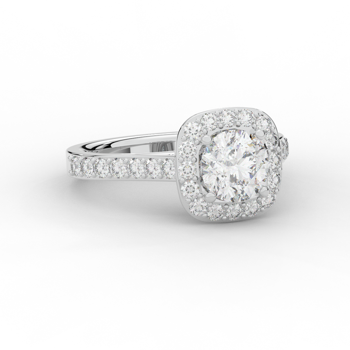 2.25CT.TW ROUND LAB DIAMOND HALO ENGAGEMENT RING - Nazarelle