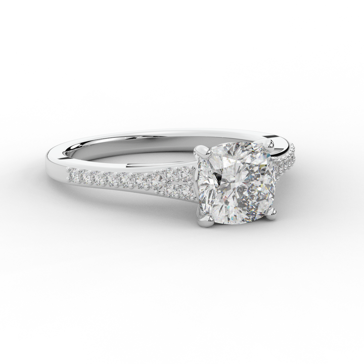 1.65CT.TW CUSHION LAB DIAMOND SOLITAIRE ENGAGEMENT RING - Nazarelle