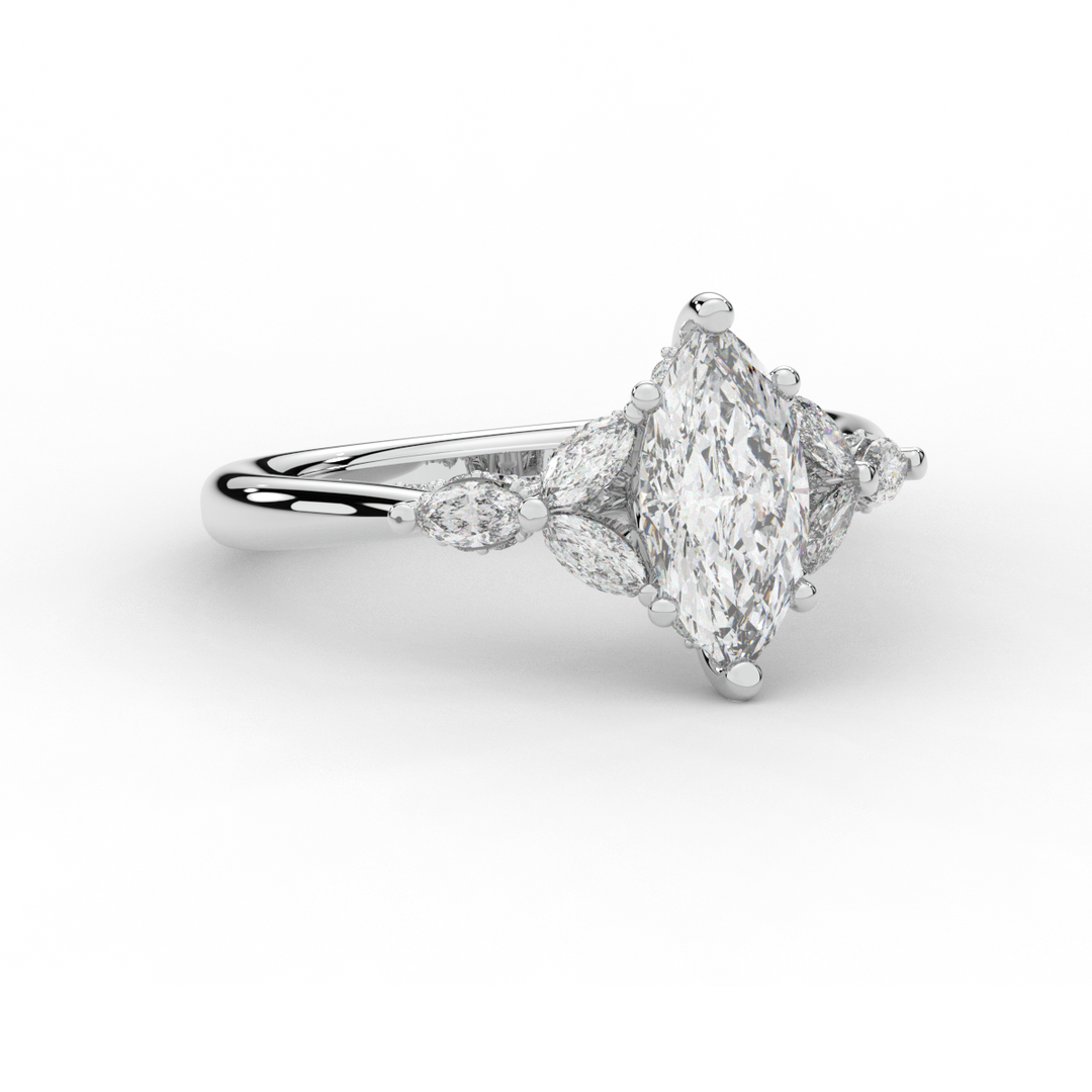 1.50CT.TW MARQUISE LAB DIAMOND ENGAGEMENT RING - Nazarelle