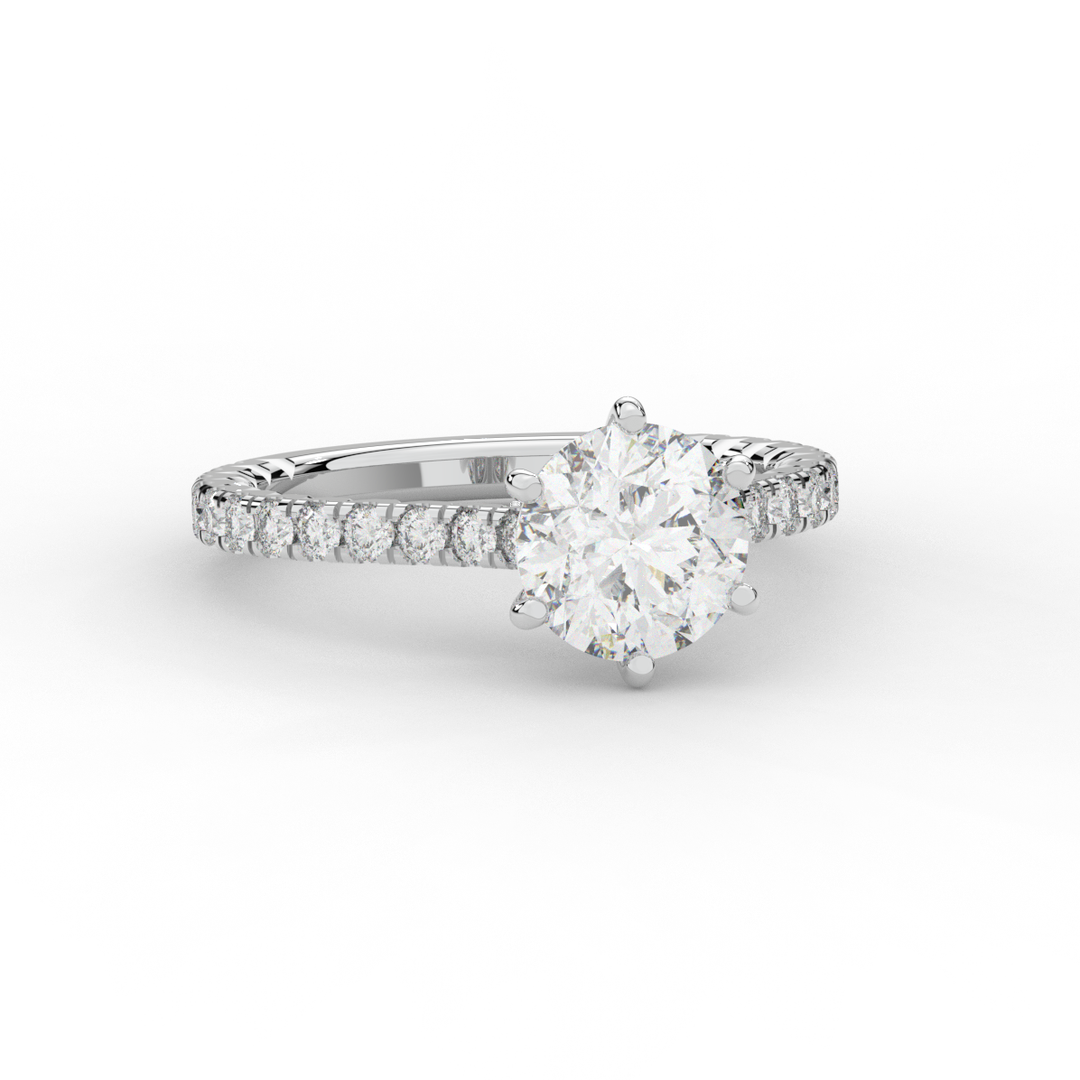 2.00CT.TW ROUND LAB DIAMOND SOLITAIRE ENGAGEMENT RING - Nazarelle