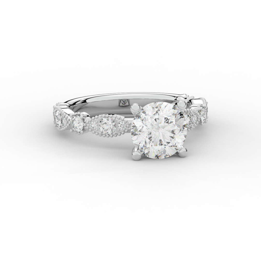 2.50CT.TW ROUND LAB DIAMOND SOLITAIRE ENGAGEMENT RING - Nazarelle