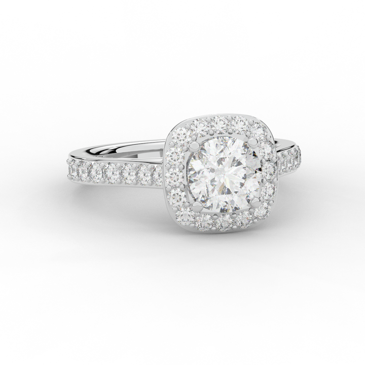 2.25CT.TW ROUND LAB DIAMOND HALO ENGAGEMENT RING - Nazarelle