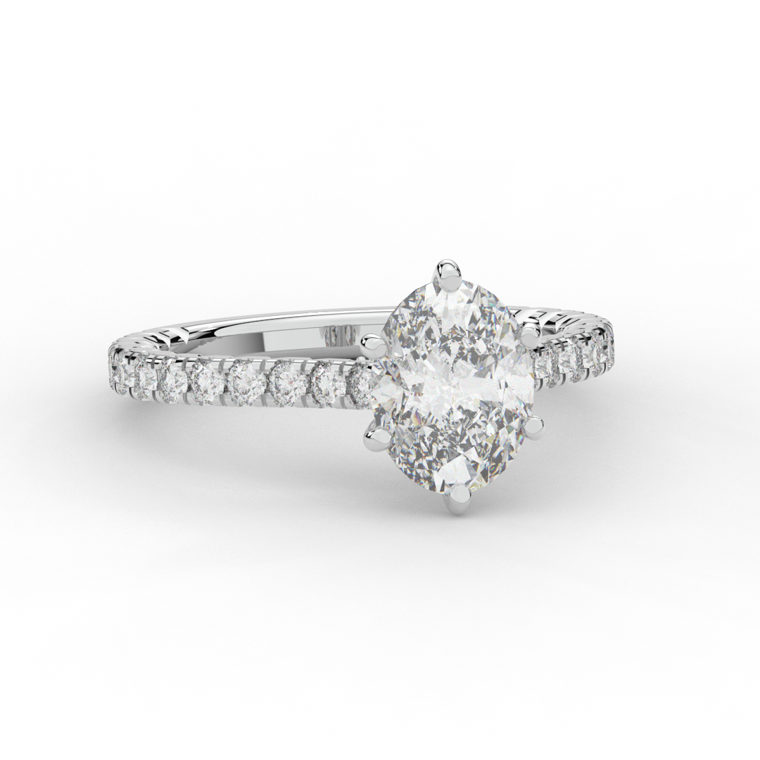 2.00CT.TW OVAL LAB DIAMOND SOLITAIRE ENGAGEMENT RING - Nazarelle