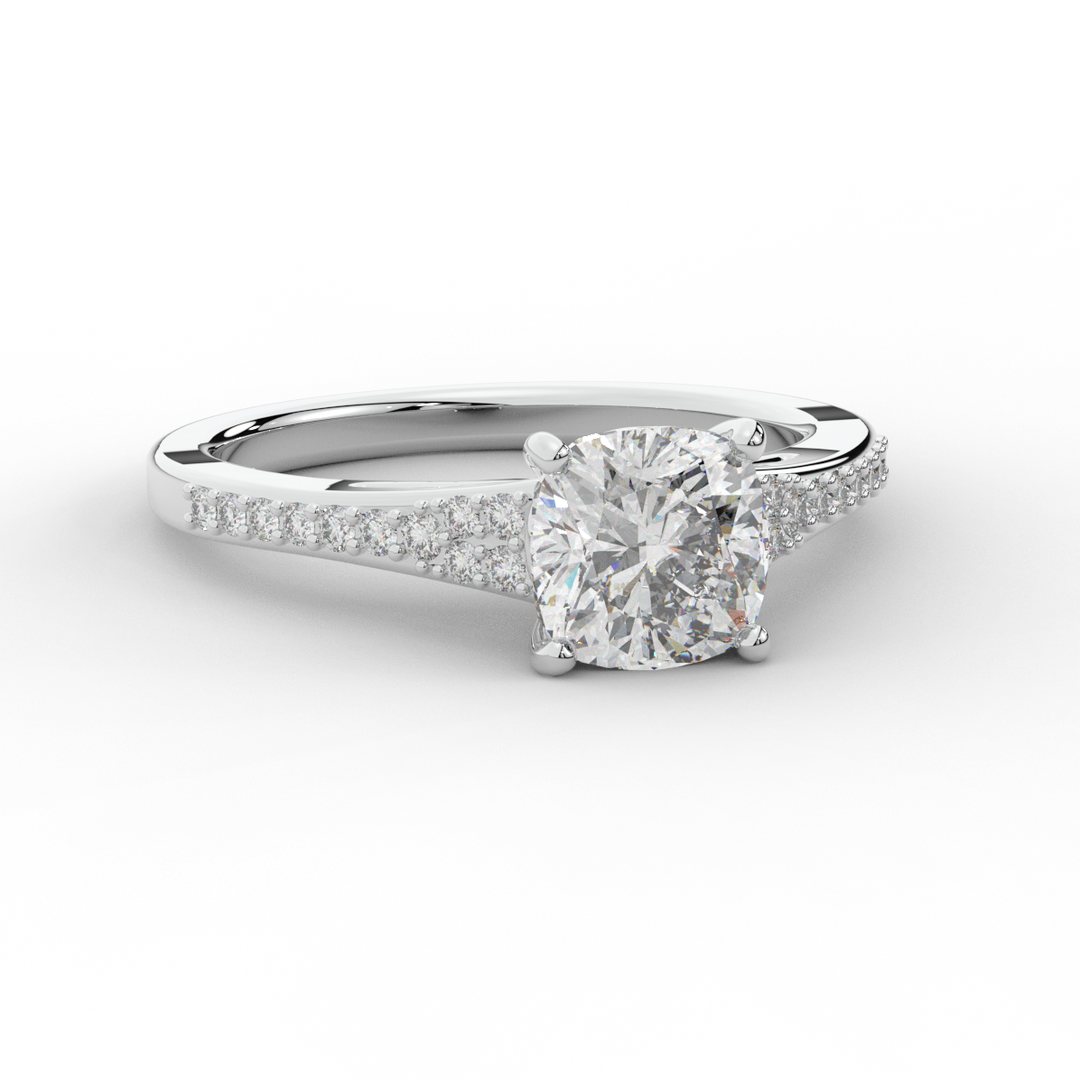 1.65CT.TW CUSHION LAB DIAMOND SOLITAIRE ENGAGEMENT RING - Nazarelle