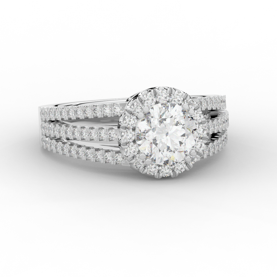 1.95CT.TW ROUND LAB DIAMOND HALO ENGAGEMENT RING - Nazarelle