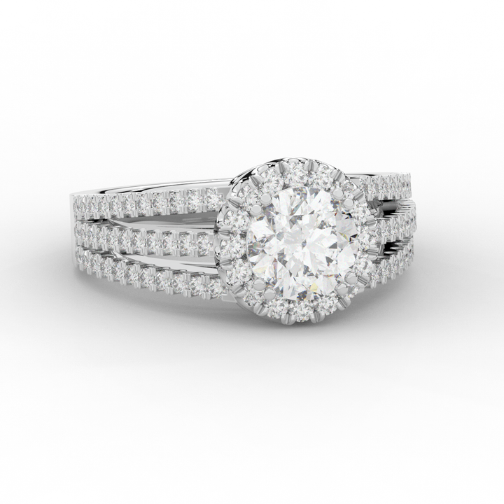 1.95CT.TW ROUND LAB DIAMOND HALO ENGAGEMENT RING - Nazarelle