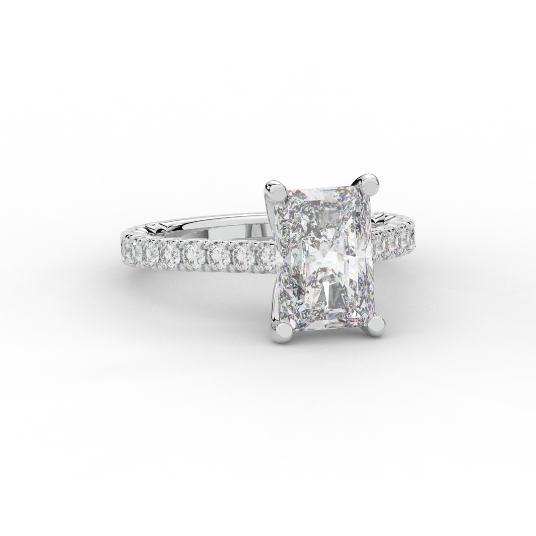 4.25CT.TW RADIANT LAB DIAMOND SOLITAIRE ENGAGEMENT RING - Nazarelle