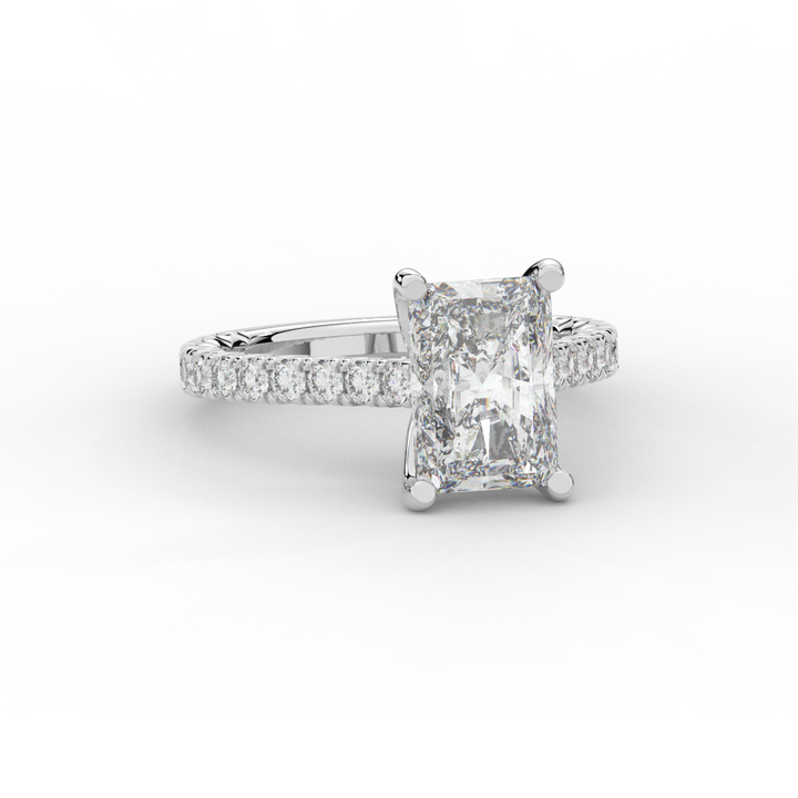 4.25CT.TW RADIANT LAB DIAMOND SOLITAIRE ENGAGEMENT RING - Nazarelle